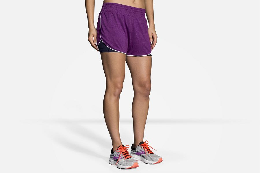 Brooks Rep 3 Women Running Clothes & Running Short Purple HYG690713